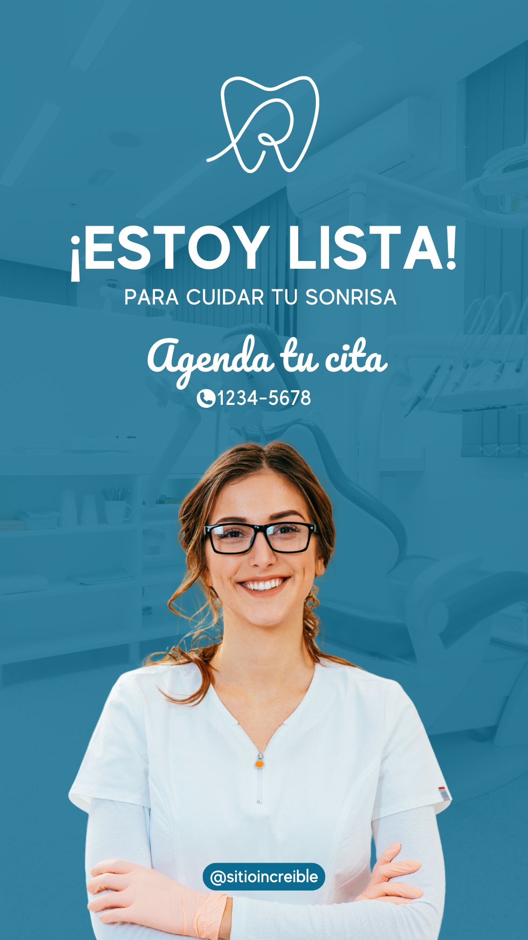 Historia Instagram Bienvenidos Clínica Dental Minimalista Azul